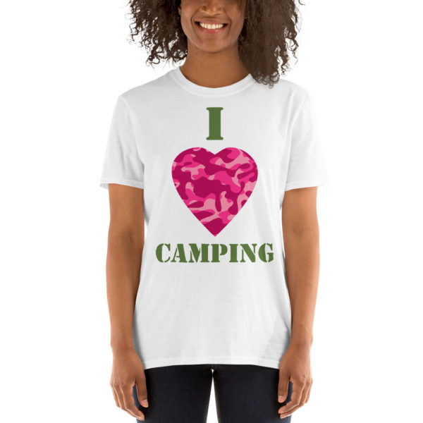 I Love Camping - Pink Camo T-Shirt - Image 3