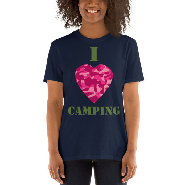 I Love Camping - Pink Camo T-Shirt - Image 2